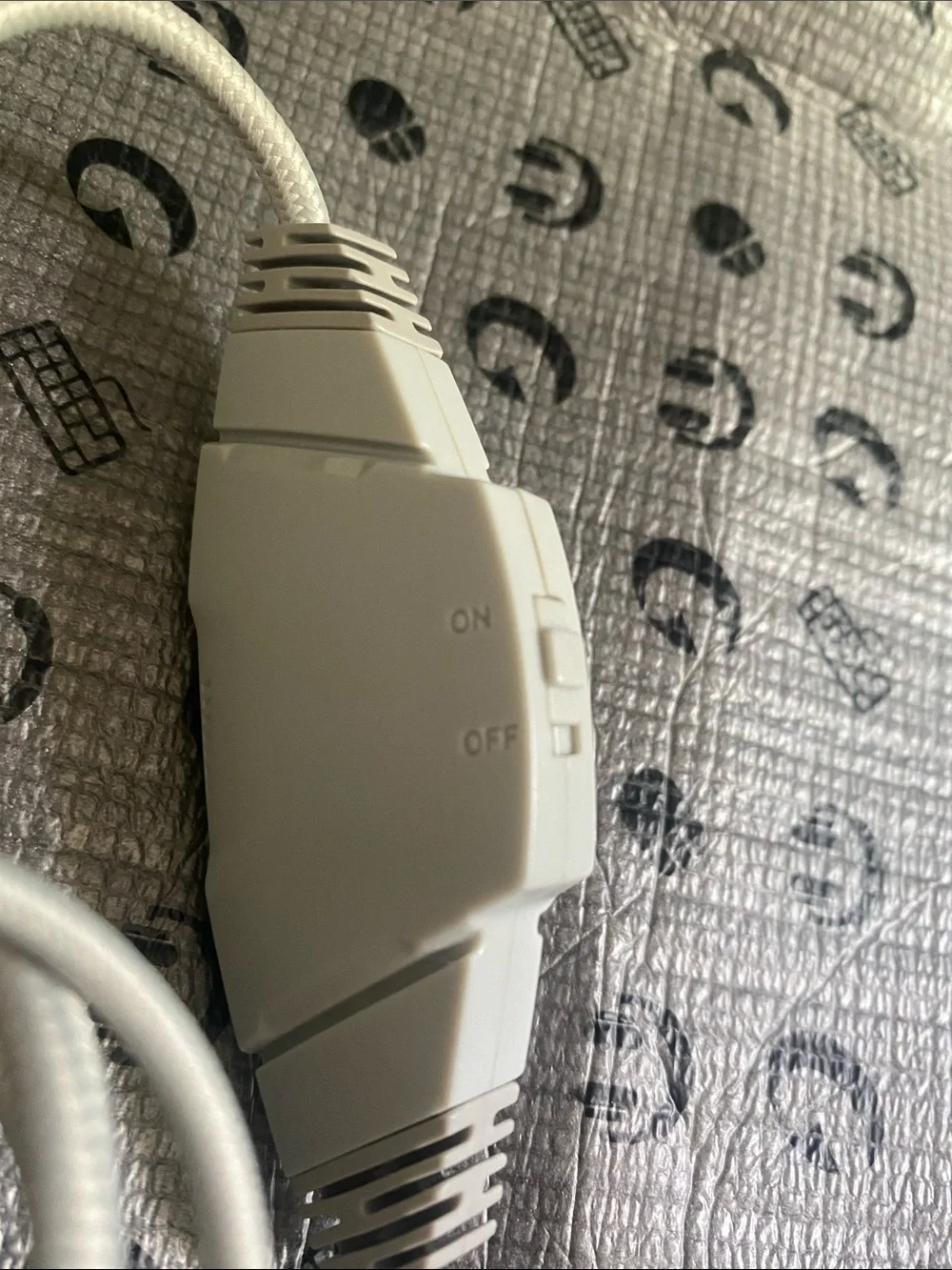 White and gray wired headset with mic